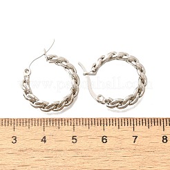 201 orecchini a cerchio in acciaio inossidabile&nbsp;EJEW-Q026-14P-B