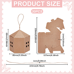 10 Stück Geschenkverpackungsbox aus Papier mit Sichtfenster und Kordel&nbsp;CON-WH0112-064A