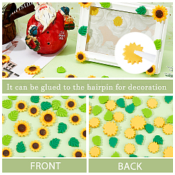 100шт 3 стиля непрозрачные кабошоны из смолы&nbsp;RESI-HS0001-07