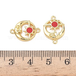 Латунные звенья с красной эмалью KK-L256-19G