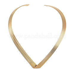 Offene V-förmige Choker-Halsketten aus 316L-Chirurgenstahl für Damen&nbsp;NJEW-F379-01G