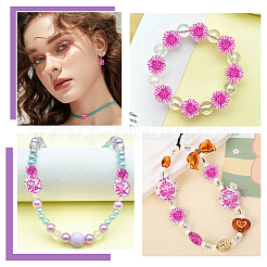 Прозрачные акриловые бусины цвета фуксии TACR-AR0001-28