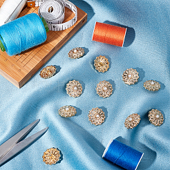 Botones de rhinestone de aleación de 1 orificio&nbsp;DIY-GA0003-62