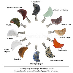 48шт 12 стиля подвески из натуральных драгоценных камней G-FW0001-30