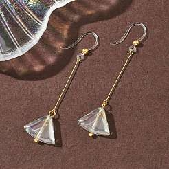 Серьги-подвески в виде веера из нержавеющей стали 304 с гальваническим покрытием&nbsp;EJEW-Z129-11G-02