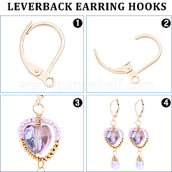 50 pièce de boucles d'oreilles à levier en acier inoxydable 304&nbsp;STAS-BBC0011-12