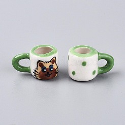 Декоративная чашка ручной работы из фарфора в виде кошки.&nbsp;PORC-T133-62