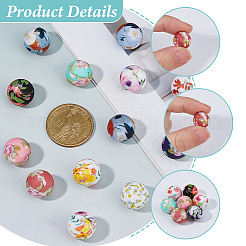 60 шт. 12-цветные круглые силиконовые бусины-фокусы&nbsp;SIL-DC0001-85