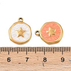 Подвески из нержавеющей стали 304 с эмалью&nbsp;STAS-P425-01G-16