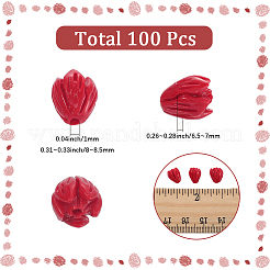 100 шт. бусины из синтетического окрашенного коралла&nbsp;CORA-SC0001-14