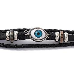Мульти- прядей браслеты кожаный шнур BJEW-D423-06A