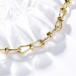 Браслеты-цепочки с бантом из нержавеющей стали 304 для мужчин и женщин BJEW-G725-04G