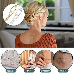 2 шт. 2 цвета s925 стерлингового серебра овальные застежки с крючками и S-образными крючками&nbsp;STER-PH0004-16