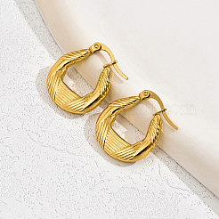 201ステンレススチール製フープピアス（女性用）  18KGP本金メッキ  23x20mm&nbsp;NW7881-3