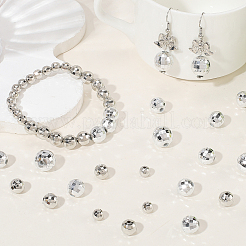 280 шт. 4 стиля граненые круглые позолоченные акриловые бусины PACR-PA0001-07