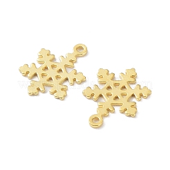 925スターリングシルバーチャーム  スノーフレークチャーム  18KGP本金メッキ  11.5x8x0.6mm  穴：0.9mm&nbsp;STER-C003-19G