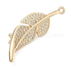 Bails de raccourcisseur de rehausseur de zircone cubique micro pave en laiton de feuille&nbsp;KK-F934-07B-G