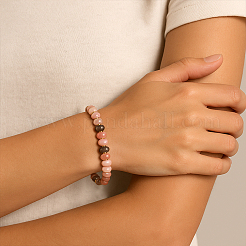 2шт. браслеты из натуральных смешанных драгоценных камней с бусинами&nbsp;BJEW-HY0002-03A