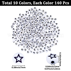 1400 шт. 10 вида акриловых бусин с горизонтальными отверстиями&nbsp;MACR-PA0001-33