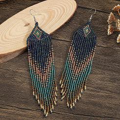 Прямоугольные серьги-подвески из богемского стекла ручной работы&nbsp;PO2470