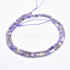 Нити из натуральных шевронных аметистовых бусин G-K256-51-4mm
