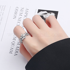 Цветок 925 из стерлингового серебра регулируемые кольца для женщин&nbsp;FS-WGCA8A7-01