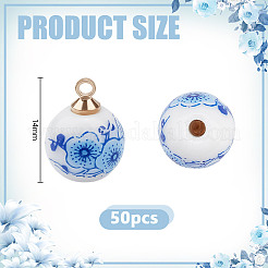 50 шт. фарфоровые подвески ручной работы&nbsp;HJEW-PH02184