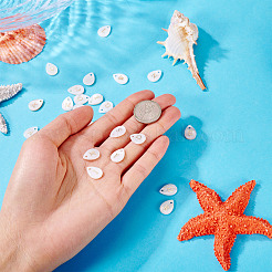 26 шт. 26 стиля подвески-слезинки из натуральной ракушки с золотистыми металлическими буквами SHEL-TAC0004-02