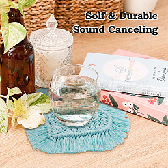 5 шт. 5-х цветные хлопковые коврики для чашек в технике макраме&nbsp;AJEW-MB0001-03