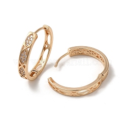 Латунные микро проложить серьги обруча кубического циркония EJEW-M238-60KCG