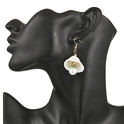 Серьги-ракушки из нержавеющей стали 304 с круглыми подвесками&nbsp;EJEW-MZ00549-07