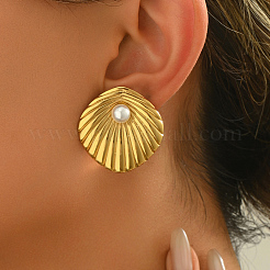 Элегантные серьги-гвоздики из нержавеющей стали 201 с текстурированными ромбами&nbsp;YK4954