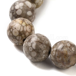 Braccialetti con perline intrecciate di maifanite naturale rotonde da 12.5 mm per donna uomo&nbsp;BJEW-C060-01U