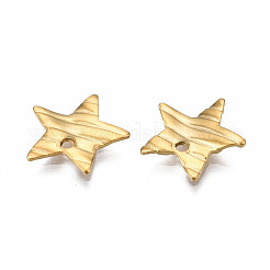 304ステンレススチールチャーム  ツイストスター  ゴールドカラー  12x12x1mm  穴：1.4mm&nbsp;STAS-S080-057G-NR