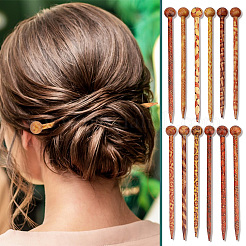 Bâton de cheveux en bois imprimé rétro&nbsp;OHAR-WH0016-19