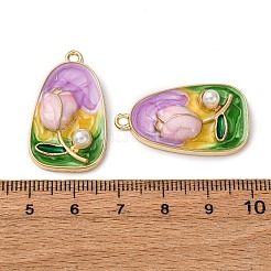 Сплав эмали цветочные кулоны&nbsp;ENAM-B028-41KCG-01