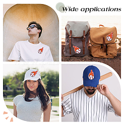 8 Stück Baseball mit Feuer-Polyester-Computerstickerei-Stoff zum Aufbügeln/Aufnähen&nbsp;PATC-HY0002-01