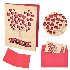 Valentinstag-Grußkarten aus Holz&nbsp;DIY-CP0011-91C