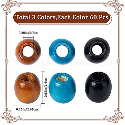 180 шт. 3-х цветные бусины из натурального дерева&nbsp;WOOD-GF0002-04