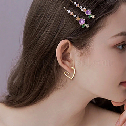 4 пара сережек-гвоздиков из сплава 2 цветов&nbsp;EJEW-GO0003-07