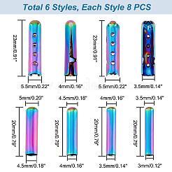 48 шт. 6-х столбчатые латунные наконечники для шнурков&nbsp;KK-PH0005-52
