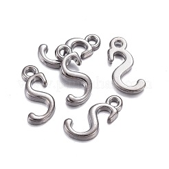 Pendentifs de lettre plaqué de gunmetal en alliage&nbsp;PALLOY-J718-01B-S