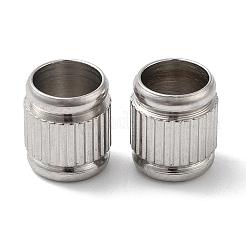 変色しない202ステンレススチールヨーロピアンビーズ  大穴ビーズ  コラム  ステンレス鋼色  8x7mm  穴：5.5mm&nbsp;STAS-A081-03P