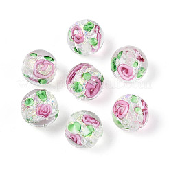 Нити из фольгированных бусин лэмпворк ручной работы&nbsp;FOIL-T008-05B