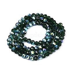 Brins de perles rondelles en verre transparent plaqué couleur AB&nbsp;EGLA-T029-4mm-10N