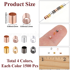 6000 шт. 4 цвета латунные обжимные бусины&nbsp;KK-PA0001-06