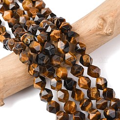 Граненые натуральные тигровые глазки G-K066-01-8mm-01