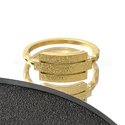 Текстурированное прямоугольное кольцо из нержавеющей стали 304 для женщин&nbsp;RJEW-L126-05B-05G