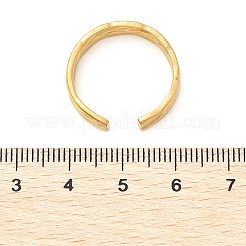 女性用 304 ステンレス オープン カフ リング  18KGP本金メッキ  5mm  調整可能&nbsp;RJEW-Q006-03C-G