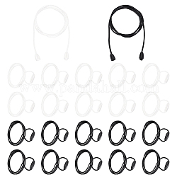 Arricraft 20 Stück Ersatz-Halskettenkordel aus Nylon, Nylon-Lanyard-Kordel mit abreißbaren Verschlüssen für Halsketten, Anhänger und die Herstellung von Schmuck, Schwarz und Weiß